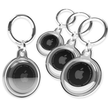 Imagem de Suporte AirTag, pacote com 4 chaveiros SWINCHO para Apple AirTag Black