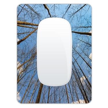 Imagem de Tapete de rato pequeno, mini tapete de rato 15 x 20 cm com base de borracha antiderrapante, tapete de rato quadrado bonito para bandeja de teclado, laptops, mouse sem fio, casa, escritório, viagem, durável e à prova d'água (floresta floresta)