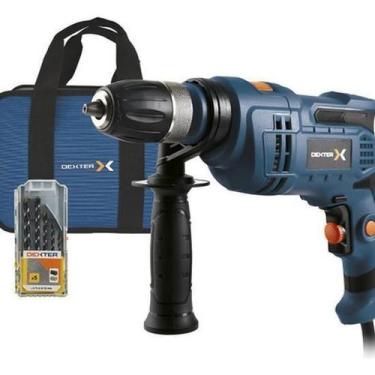Imagem de Furadeira Impacto Profissional Com Brocas E Bolsa 800W 220V - Dexter, 