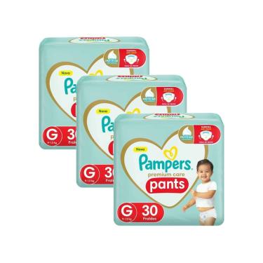 Imagem de Kit 3 Fralda Infantil Pampers Premium Care Pants Tamanho G com 30 Unidades