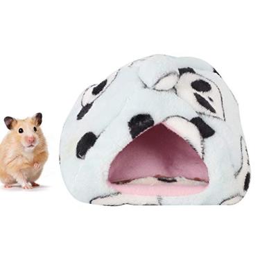 Imagem de Ninho de Animais Pequenos Inverno Engrossar Pano de Pelúcia Casa de Estimação Cama de ouriço com padrão de panda proporcionando conforto e segurança para o hamster Cobaia Porquinho-da-índia Esquilo Voador Azul
