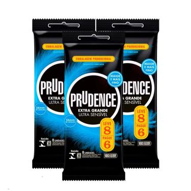 Imagem de Kit 3 Preservativo Prudence Ultra Sensível Extra Grande Leve 8 Pague 6