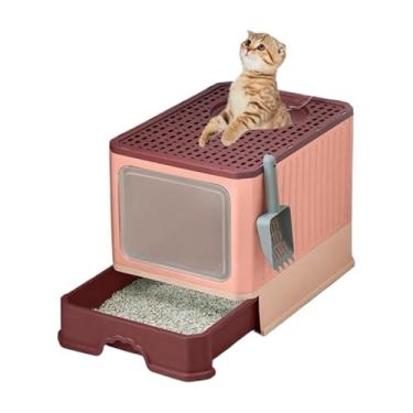 Imagem de Banheiro de gato Filtro Anti Odor e Pazinha Caixa de Areia Fechada para gatos(Rosa)