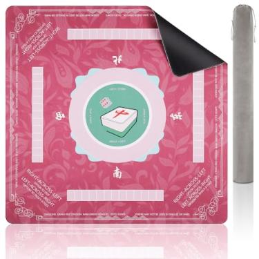 Imagem de Lavendex Mahjong Mat 32.4x32.4 Inch - Non-Slip Noise Reduction Gaming Mat, Foldable Durable Surface for Poker, Board Games, Cards, Tiles & Dominoes - 3mm - Pink