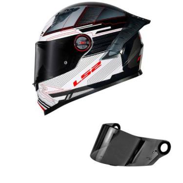 Imagem de Capacete LS2 FF358 Pro Digital Preto e Branco Mais Viseira Fumê, 54