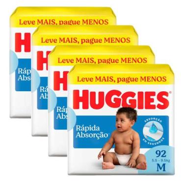 Imagem de Kit 4 Fralda Huggies Tripla Proteção Tamanho M Pacote Hiper 92 Fraldas