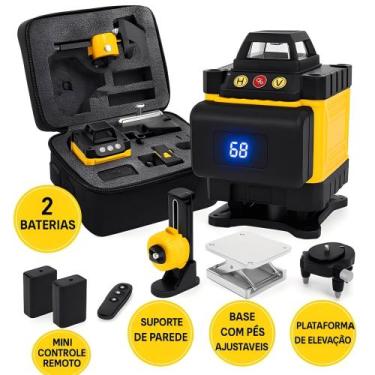 Imagem de Nível Laser 4D 16 Linhas Verde Profissional 2 Baterias Recarregável - 