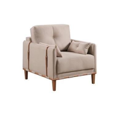 Imagem de Poltrona Texas Sem Capa Couro - Luxo Decor Bege