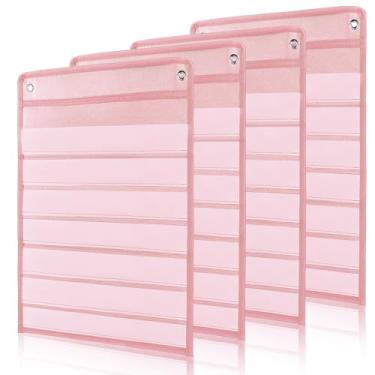 Imagem de Tabela de bolso magnética, 4 peças, tabela de bolso padrão, tabela de bolso para sala de aula, com 40 cartões apagáveis a seco para agendamento, demonstrações de aula, atividades de escritório e casa