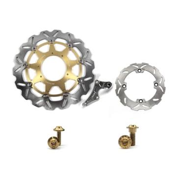 Imagem de Arashi Overzie Discos de freio dianteiros traseiros rotores com parafusos de montagem para Honda CR125R CR125E 1995-1997 CR250R CR250E 1995-1996, CR500R CR500E 1995-2001, peças de acessórios de