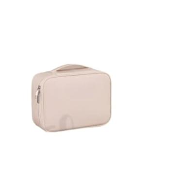 Imagem de Necessaire Feminina com Zíper Ideal para Viagem Alta Capacidade Elegância Impermeável Premium. (BEGE)