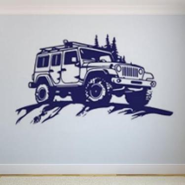 Imagem de Adesivos de parede de veículos off-road, pôsteres de parede Jeep, decalques artísticos de carro, decorações de quarto infantil, murais 130 x 70 cm
