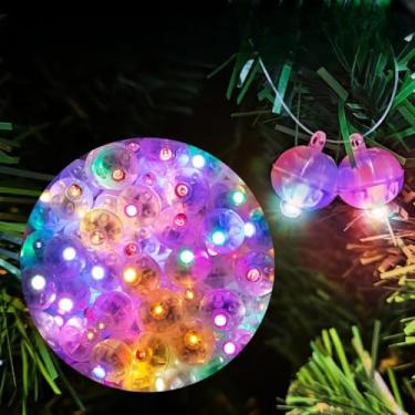 Imagem de 50 Pcs Luzes De Balão Individual LED Bateria Minúscula Para Lado Ou Escrivaninha Natal(Multicolorido 50Pcs)