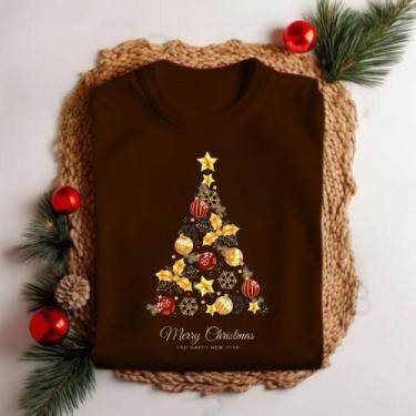 Imagem de Camiseta Unissex Natal Árvore de Natal Festa Personalizada Elegante Es