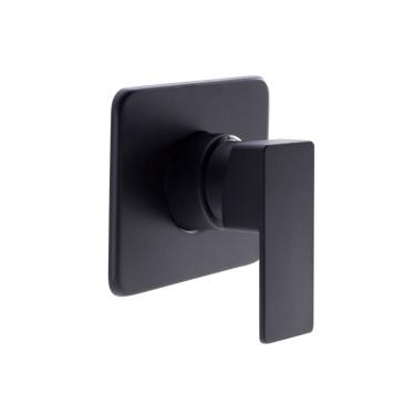 Imagem de Acabamento para registro Monocomando base Docol Chuveiro e Ducha Higiênica Quadrado Alavanca Preto Fosco 1/2