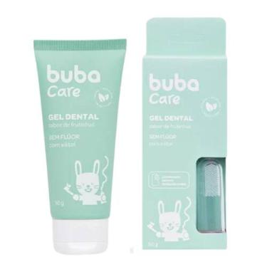 Imagem de Gel Dental Sem Flúor 50g com Escova Massageadora - Buba
