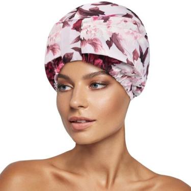 Imagem de Touca de banho impermeável reutilizável INNELO rosa floral
