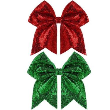 Imagem de Acessórios de cabelo ZOLYCO Glitter Bow Clip, lantejoulas, 18 cm, 2 pe