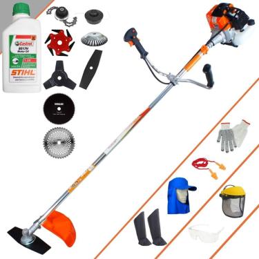 Imagem de Roçadeira Multifuncional Vulcan VR430S À Gasolina 43cc 1,7HP Ideal Para Todos os Tipos de Trabalhos Com 8 Opções de Cortes + EPI + ÓLEO STIHL 2 Tempos