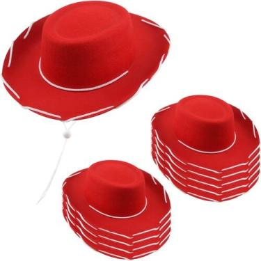 Imagem de Chapéu de cowboy SGBETTER Kids Felt Western para meninos e meninas x10