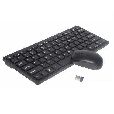 Imagem de Kit Teclado E Mouse Wireless Sem Fio 2.4g Ultra Slim Black