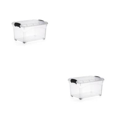 Imagem de Caixa Organizadora 95 Litros Reforçada Com Trava Tampa e Rodinhas Empi