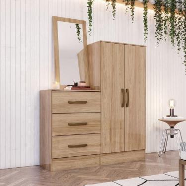 Imagem de Cômoda Multiuso Chris 2 Portas 3 Gavetas Casa 812 Jequitibá