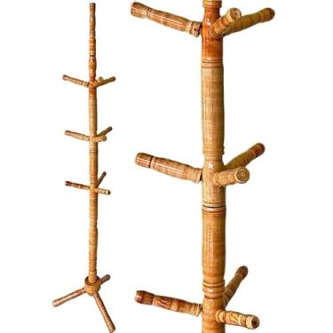 Imagem de Cabideiro, Cabideiro Mancebo Arara de Roupas 10 Ganchos em Madeira Cabide Organizador dDe Roupa, 165×30cm(Cerejeira)