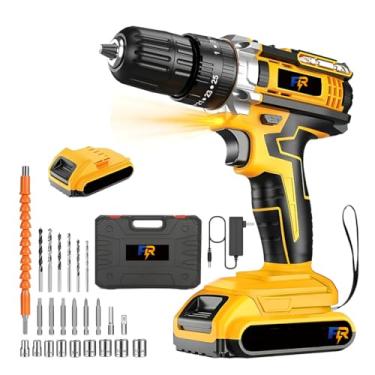 Imagem de Furadeira e Parafusadeira 48V 1.3Ah Amarela, Torque 35Nm, Kit Doméstico com 1 Bateria, cessórios e Maleta, Perfeita para Reparos em Casa