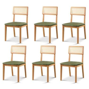 Imagem de Kit 6 Cadeiras de Jantar com Encosto de Telinha Ava - Zurc Decor