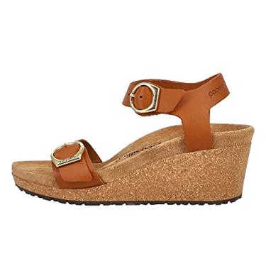 Imagem de Birkenstock Soley Sand lia feminina, Couro marrom gengibre, 7-7.5 Narrow