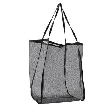 Imagem de Bolsa de mão portátil reutilizável praia transparente sacos de compras (preto)