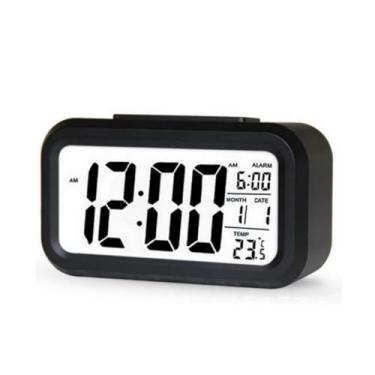 Imagem de Relógio para Quartos Decorativo Versão Atualizada Digital LED Despertador Preto com Brilho Ajustável Snooze Display 24H para Quarto, Casa Escritório