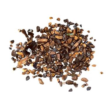 Imagem de 100 g/0,22lb 5-7 mm pedra lascada, cristal triturado natural quartzo irregular polido pedras decoração cascalho para plantas de aquário enchimento de vaso, marrom