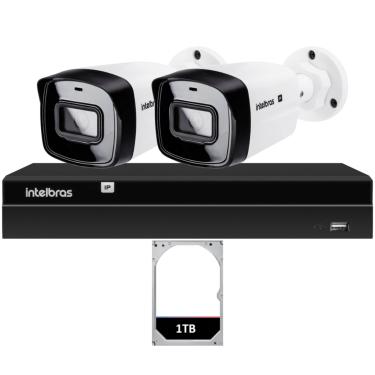 Imagem de Kit 2 Câmeras IP Vipc 1230B Intelbras NVD 1404P HD 1TB