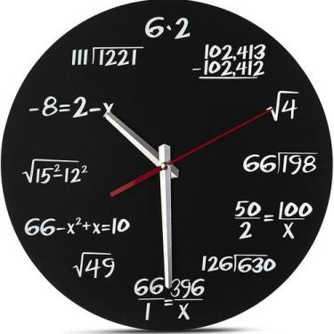 Imagem de Relógio de parede: fórmulas e equações matemáticas criativas de 30 cm 