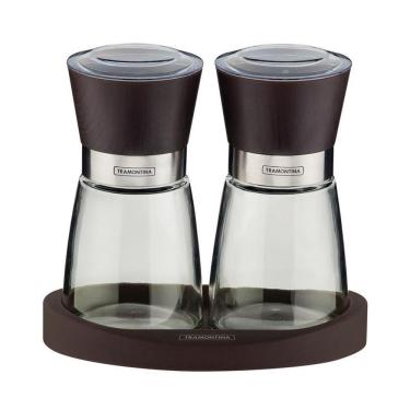 Imagem de Jogo Moedor Sal E Pimenta Em Cerâmica E Vidro Com Base Silicone Linha Churrasco Tramontina