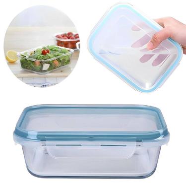 Imagem de Kit 2Pças - Pote Vidro Quadrado Hermético Reforçado 1520 Ml