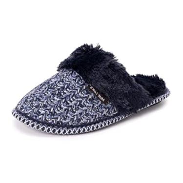 Imagem de MUK LUKS Chinelos femininos Frida Scuff, Jeans, X-Large
