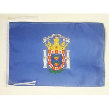 Imagem de Cordas de bandeira de Melilla 18'' x 12'' - Cidade Autônoma de Melilla - Espanha Pequenas bandeiras 30 x 45 cm - Faixa 45.7x30.5 cm - AZ FLAG