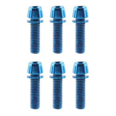 Imagem de Deevoka Kit de parafusos para haste de bicicleta, 6 peças, m5x17mm, acessórios, suprimentos, parafusos para haste de bicicleta, parafuso para guidão, para, Azul