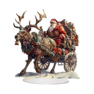 Imagem de Ioensy Placa de acrílico 2D do Papai Noel, enfeite de mesa, decoração natalina, centro de mesa, Style C