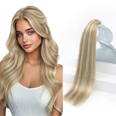 Imagem de Sunny Hair Extensões De Cabelo Com Fita Adesiva, Humano Real, Invisível, Remy Ins Para Mulheres, Mechas Castanhas Claras, Loiro Platinado, 18" (20 Unidades, 50G)