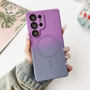 Imagem de MVVKKY Capa magnética de silicone gradiente à prova de choque para Samsung S23Ultra (para Samsung S23Ultra/cor 4)