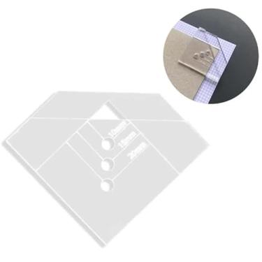 Imagem de Régua de Perfuração para Ilhós, Gabarito com 3 Distâncias 10mm, 15mm e 20mm, Fio de Cabelo para Acabamento em Corte de Cantos, Ferramenta para Aplicação de Elástico