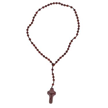 Imagem de Xcello Colar de rosário de sândalo marrom clássico, pingente decorativo multiuso, bênçãos de amuleto, Cornalina