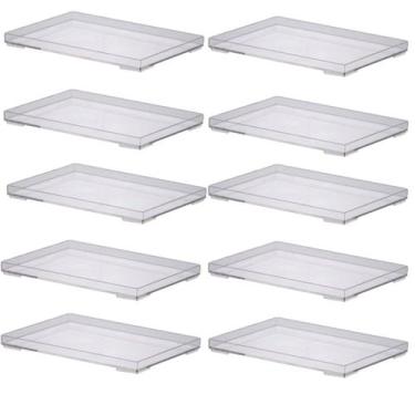 Imagem de Kit 10 Bandejas Em Acrílico Cristal 25x17x2cm 1639 Paramount