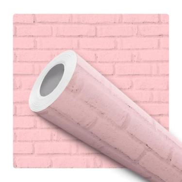 Imagem de Papel de Parede Adesivo Tijolinho Rosa Moderno Quarto Sala de Estar - 