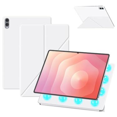 Imagem de Capa para Galaxy Tab S11 Ultra de 14,6 polegadas, capa magnética destacável de dois lados HUKWIMO com suporte dobrável fina, leve e automática hibernar/despertar, capa inteligente de couro PU à prova