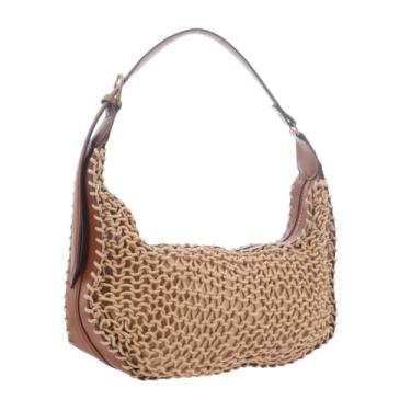 Imagem de Bolsa Baguete Trançada de Palha - Caramelo